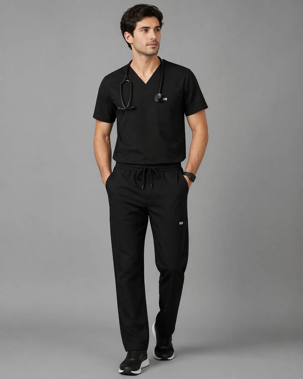 Man scrubs