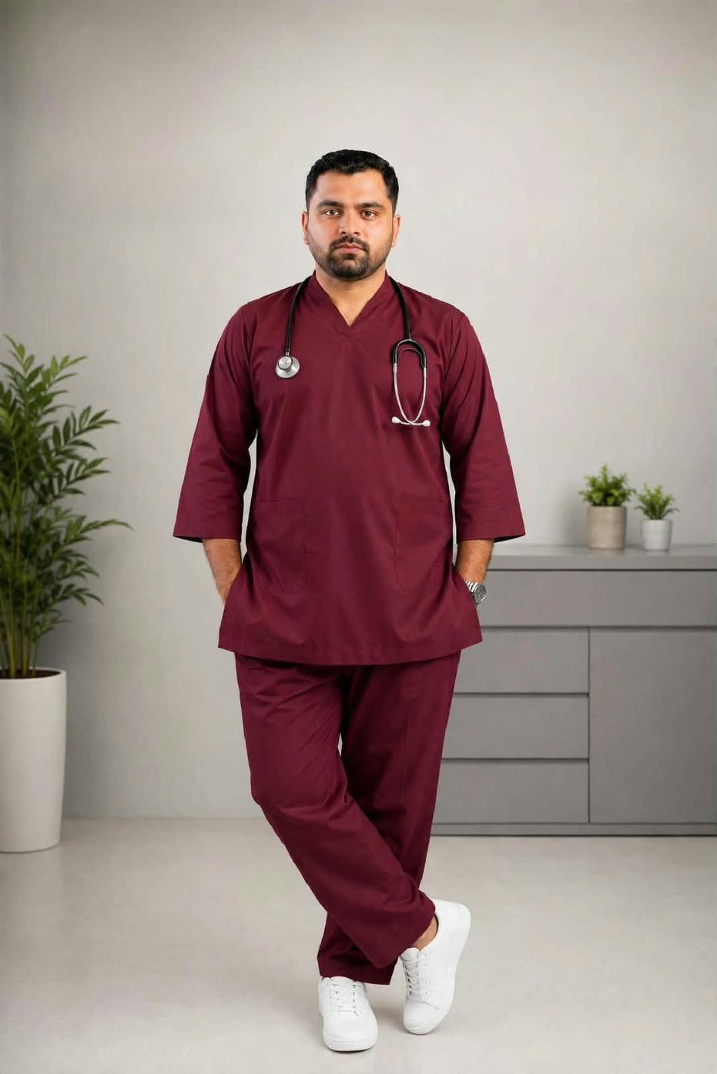Man scrubs