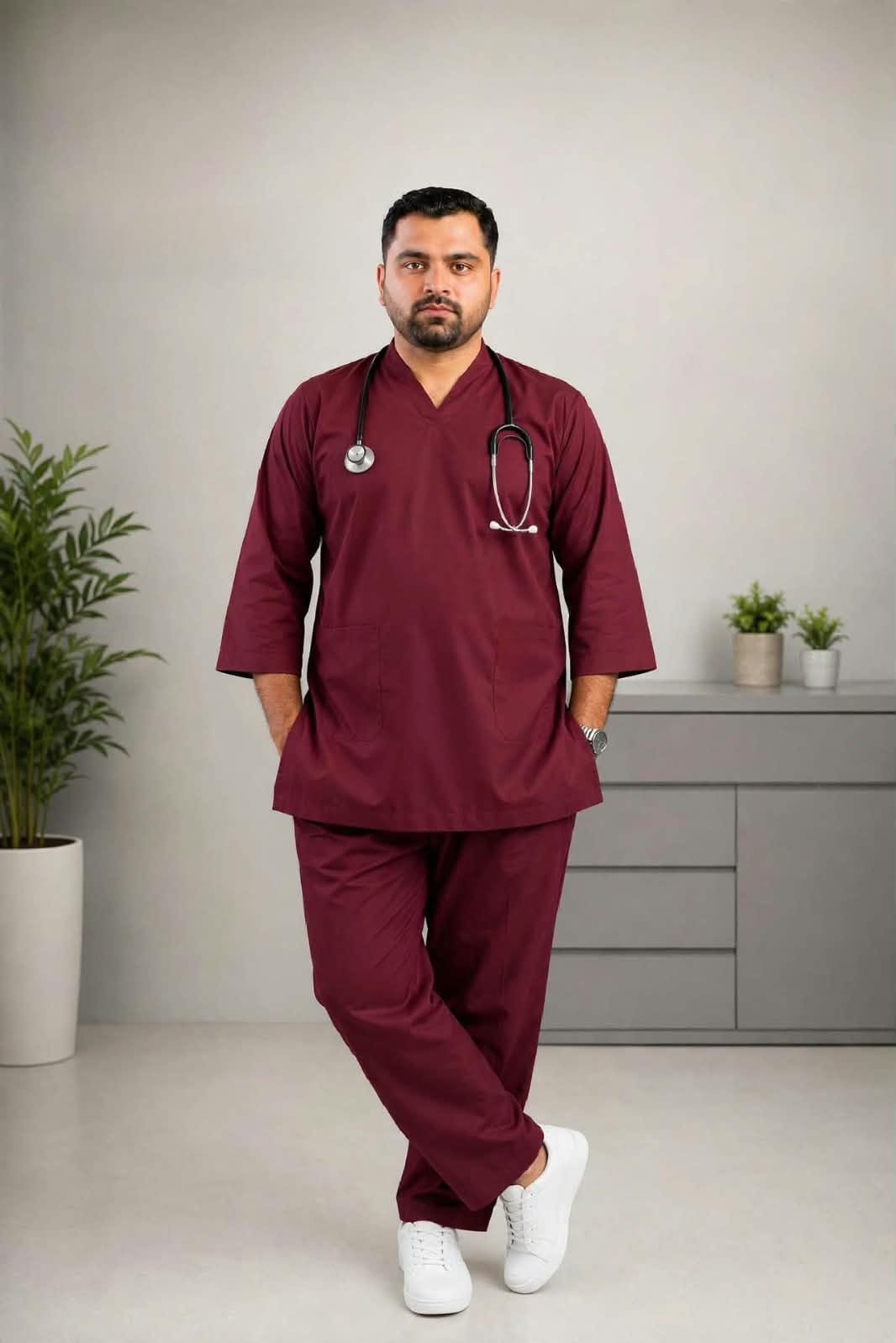 Man scrubs